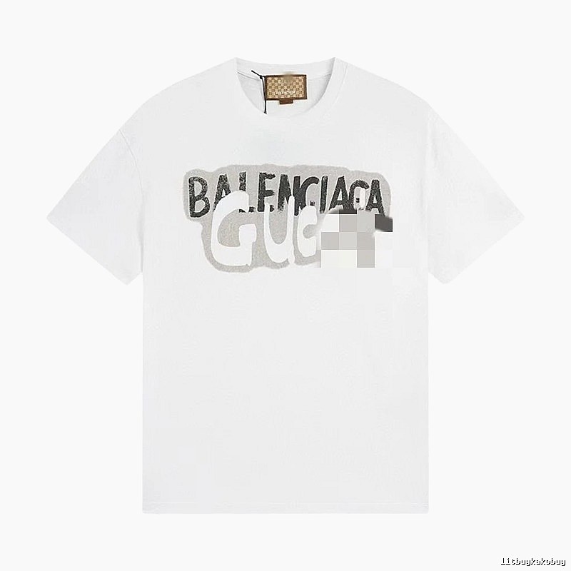 Balenciaga Co-branded Graffiti-style White T-Shirt
