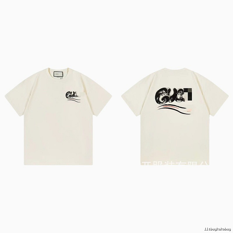 Balenciaga Graffiti Street Style Off-White Short-Sleeve T-Shirt