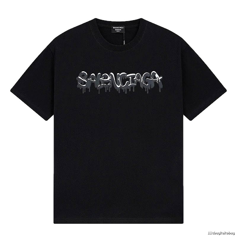 Balenciaga graffiti-style black T-shirt