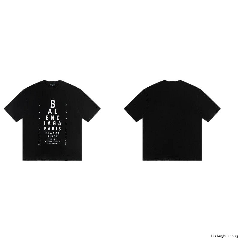 Balenciaga Letter Print Street Style Black T-Shirt