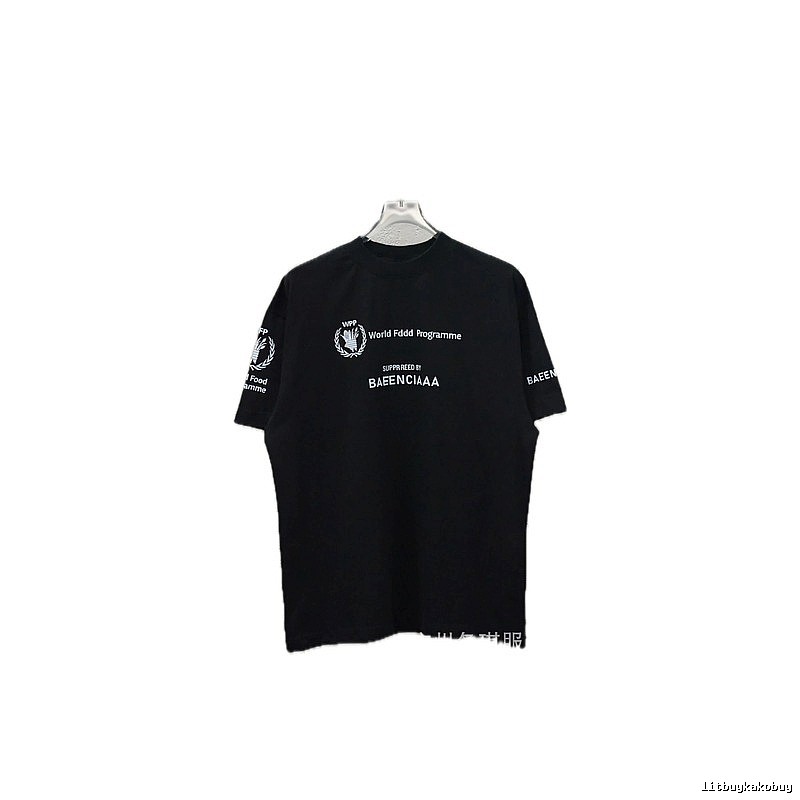 Balenciaga letter-style black T-shirt