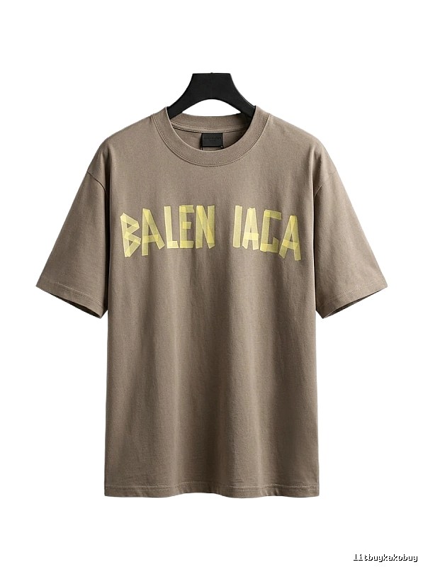 Balenciaga letter trendy brand khaki T-shirt