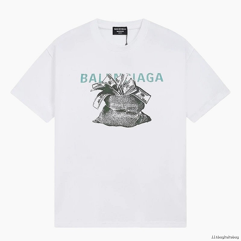 Balenciaga Money Bag Print White T-shirt