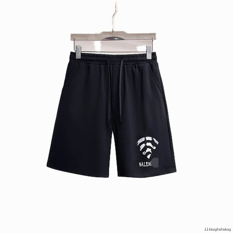 Balenciaga Printed Street Style Black Shorts