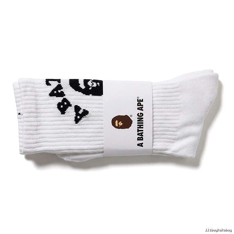 Bape Ape Head White Trendy Socks