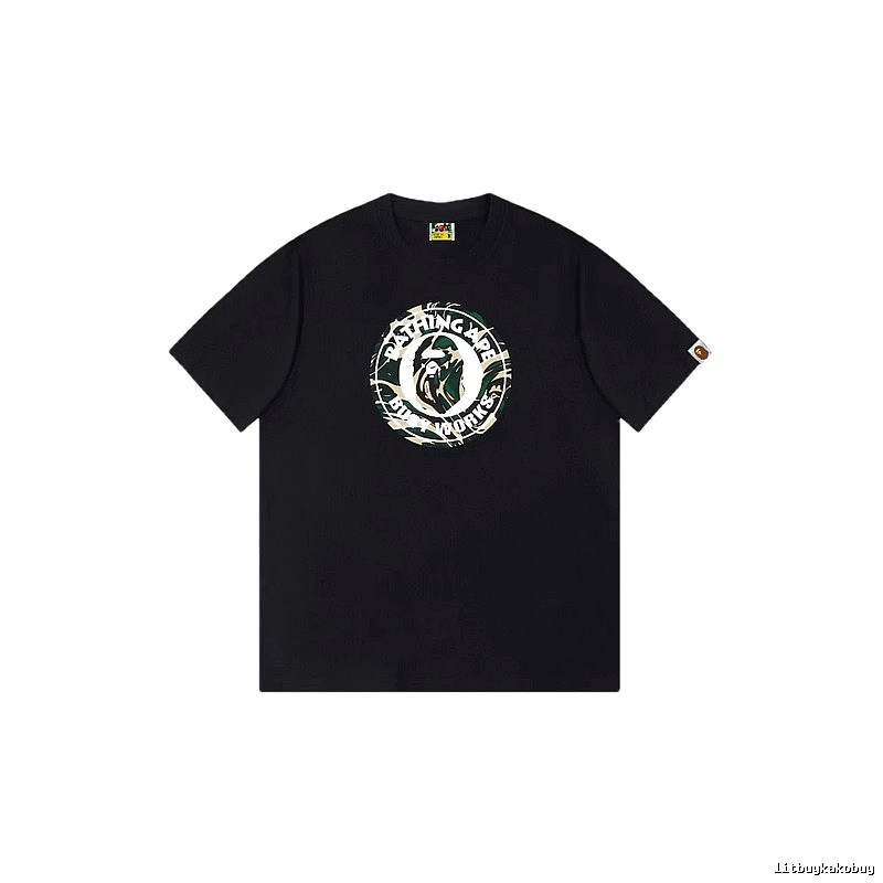 Bape camouflage style black T-shirt