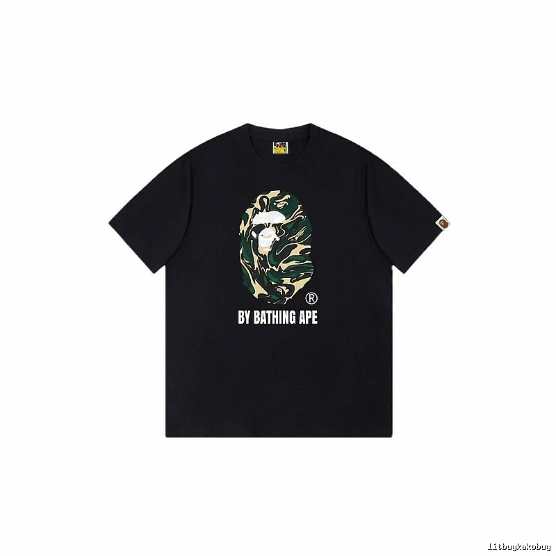 Bape camouflage style black T-shirt