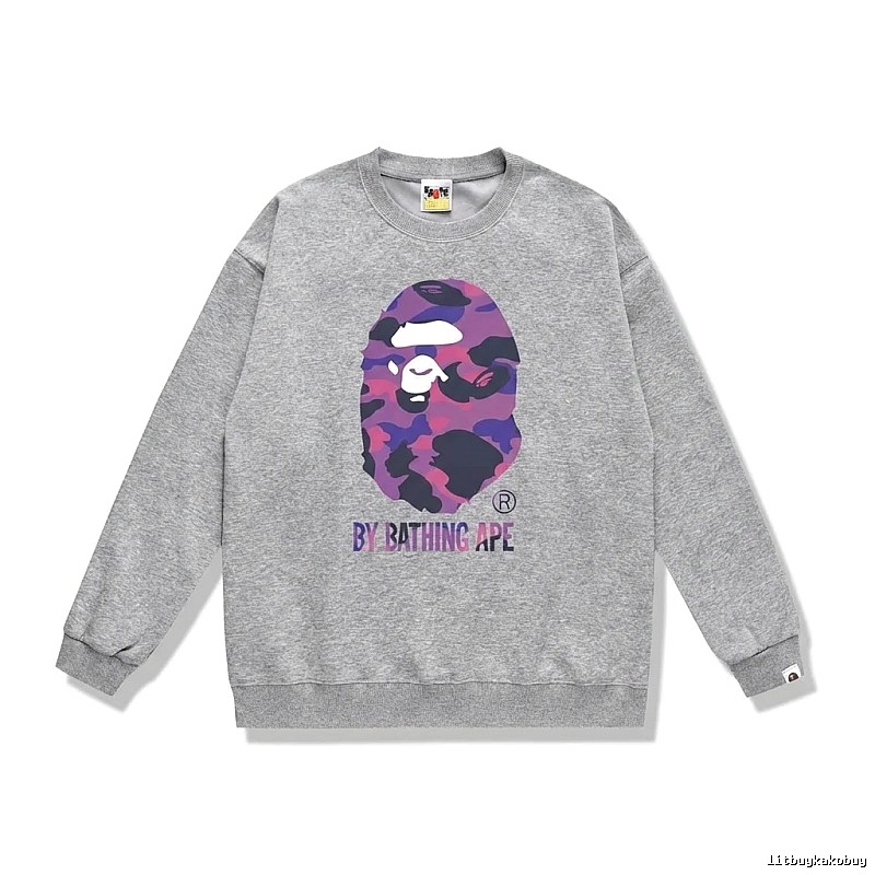 Bape camouflage-style grey sweatshirt