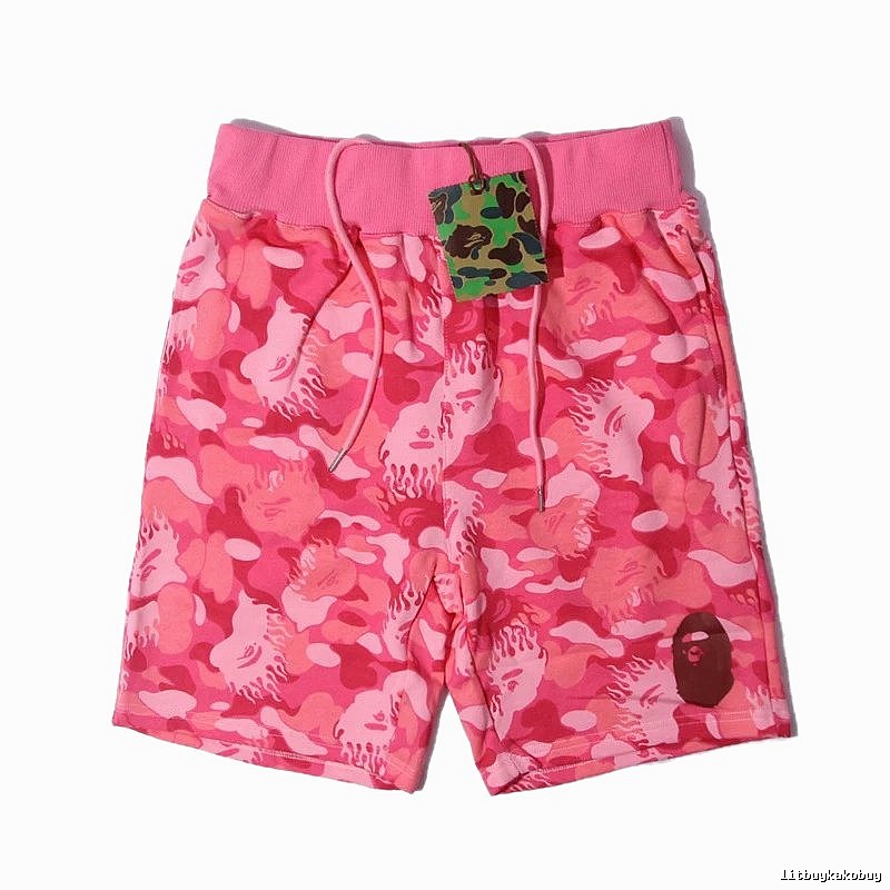 Bape camouflage-style pink shorts