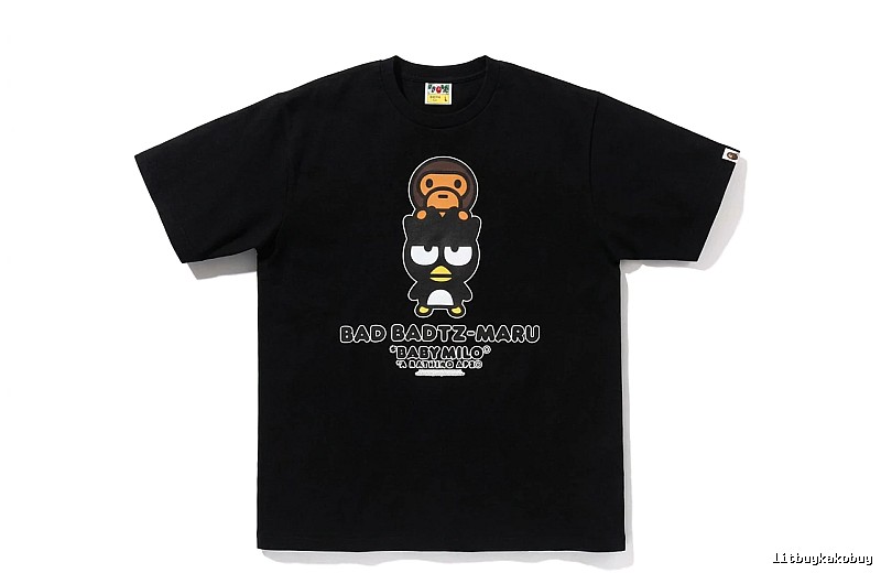 Bape Cartoon Trendy and Cool Style Black T-shirt