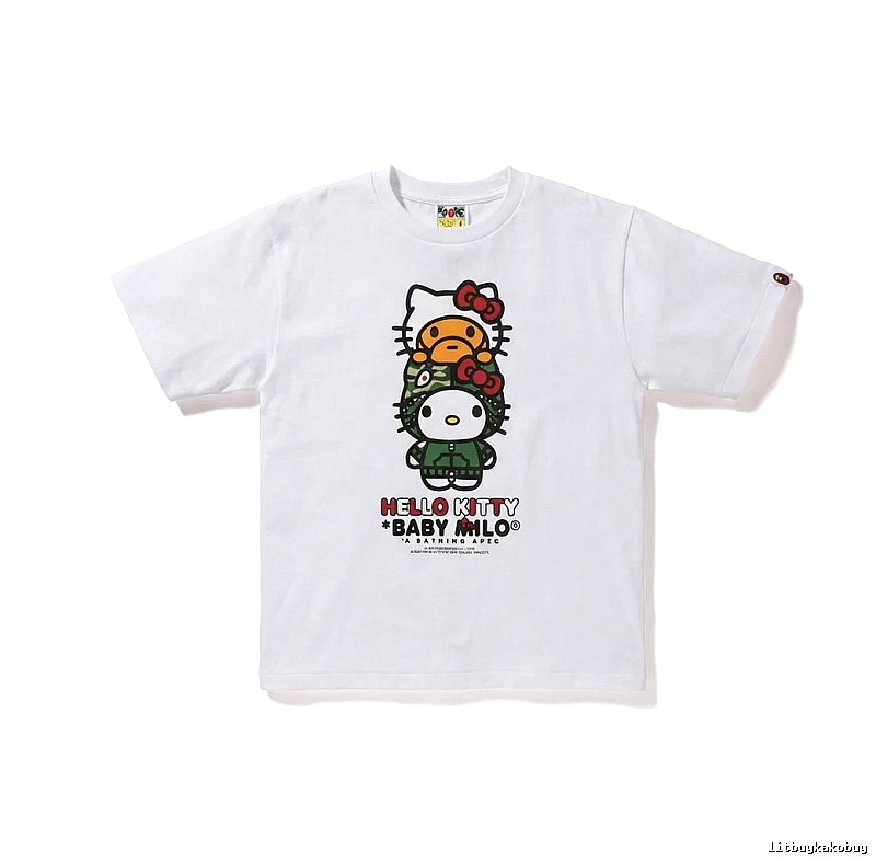 Bape co-branded cartoon-style white T-shirt