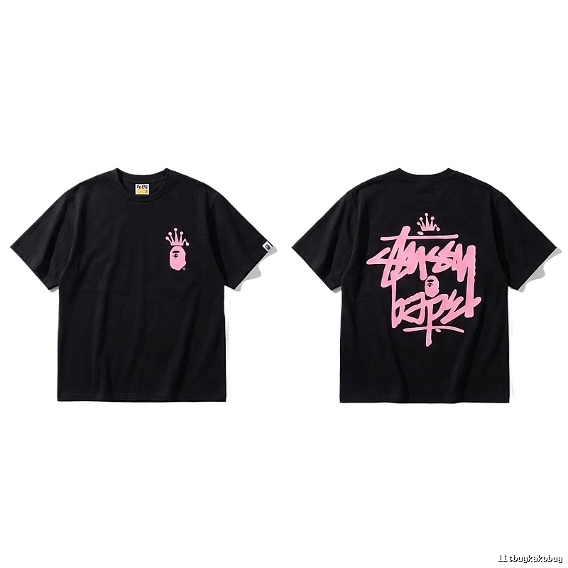 Bape Crown Graffiti Style Black T-shirt
