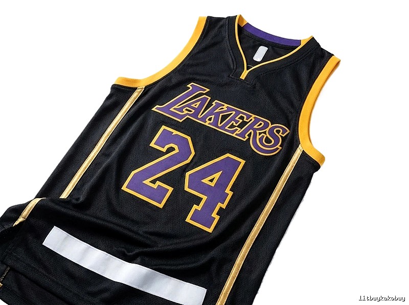 Black and yellow jersey of No. 24 of the Los Angeles Lakers.