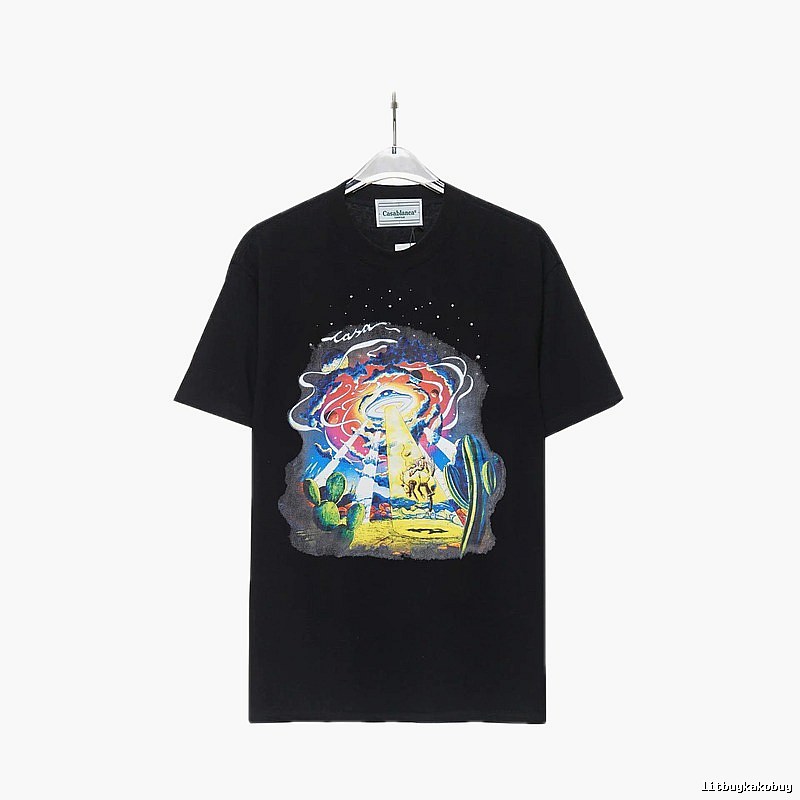 Black T-shirt with Casablanca starry sky print