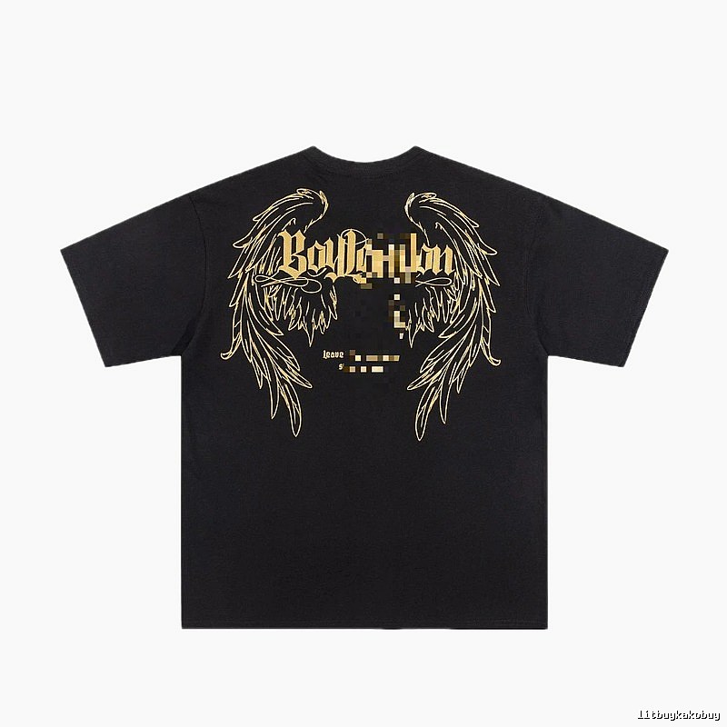 BOY LONDON Gothic Style Black T-shirt with Gold Foil Wings