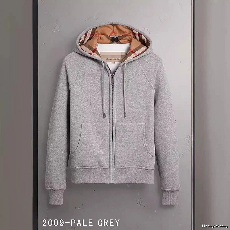 Burberry Classic Zip hoodie Gray Zip Check for Daily Styling