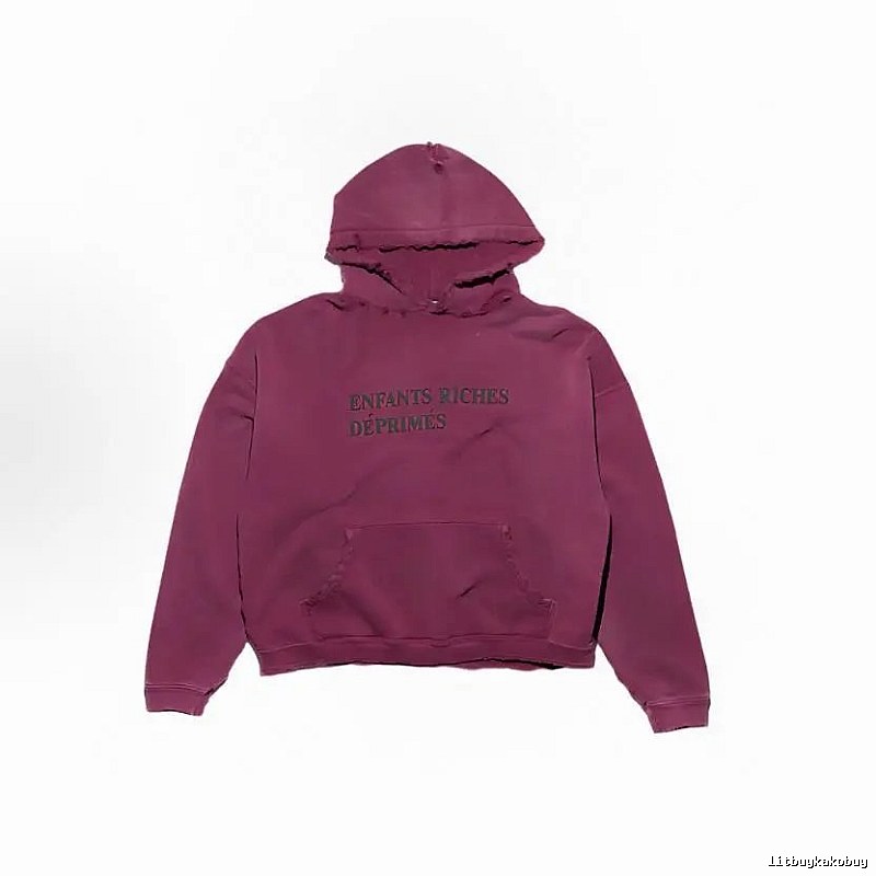 Burgundy Red Graphic Zip Hoodie Logo Detail