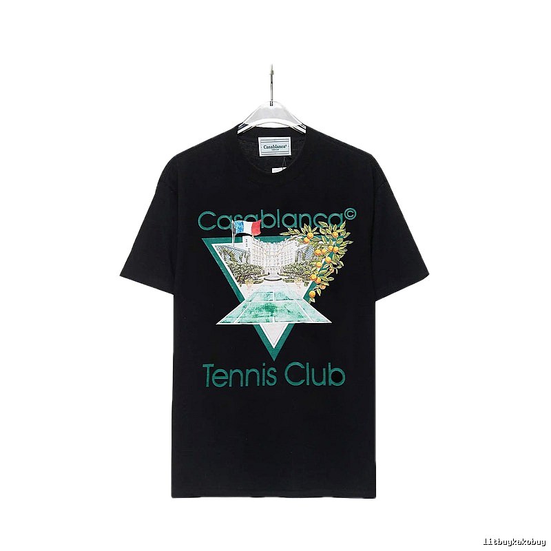 Casablanca - printed casual - style black T - shirt