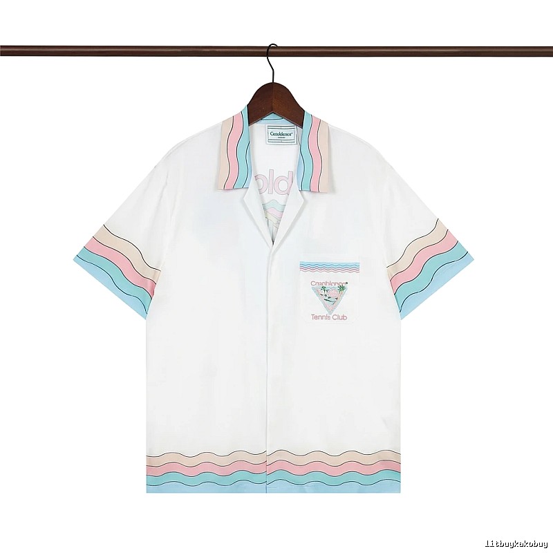 Casablanca stripe retro-style white shirt