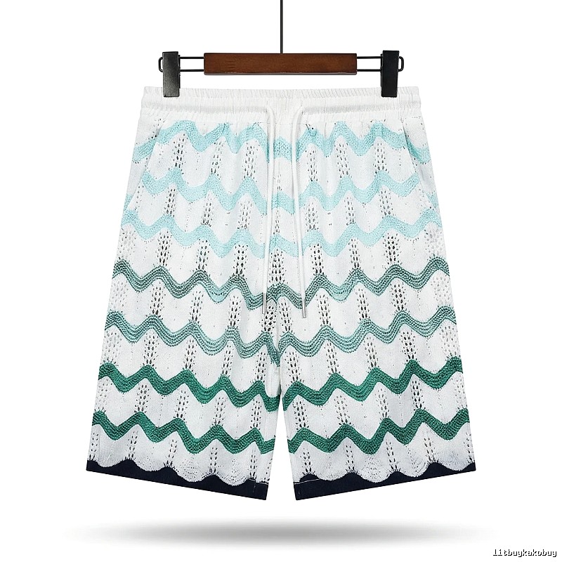 Casablanca Wave-patterned Retro Shorts