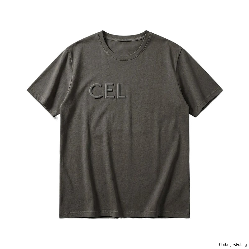 CELINE minimalist style dark gray T-shirt