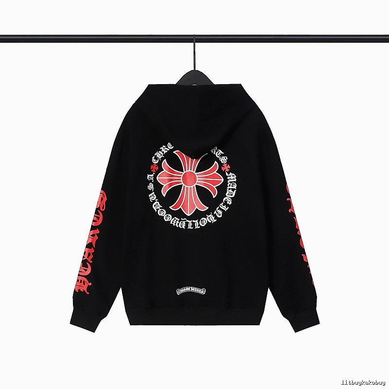 Chrome Hearts 2089-62 Black Cross Graphic Hoodie Soft Neutral
