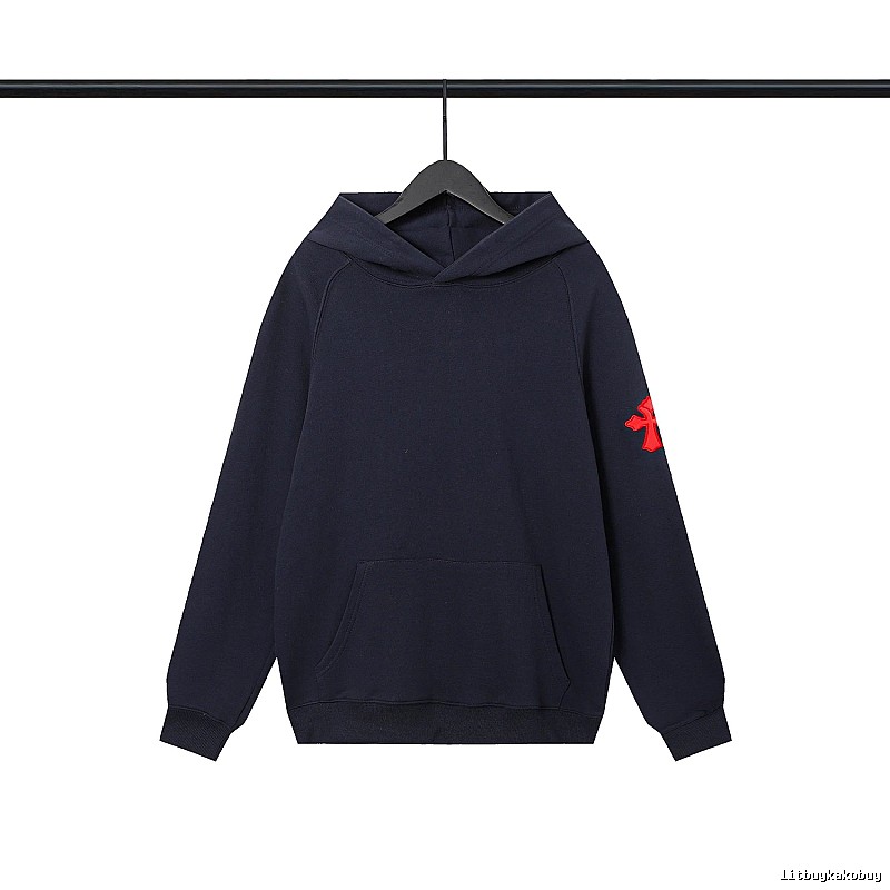 Chrome Hearts 2089-83 Navy Cross Graphic Hoodie Sport Casual
