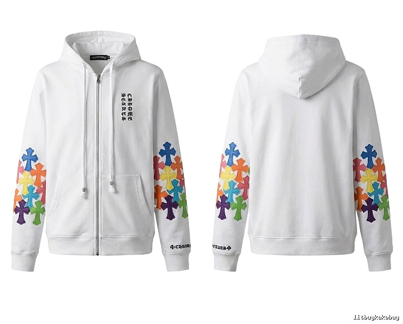 Chrome Hearts Colorful Cross White Hoodie