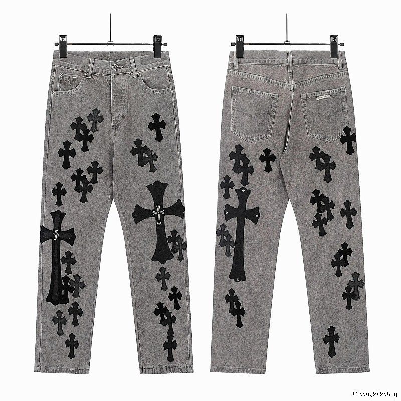 Chrome Hearts Compact Graphic jeans Light Denim Jeans for Smart Casual Looks