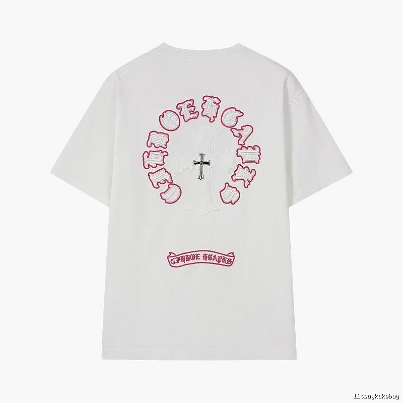 Chrome Hearts Cross Embroidered Street Style White T-Shirt
