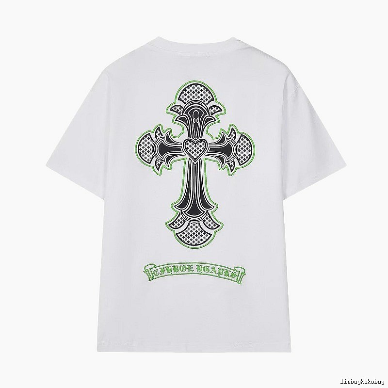 Chrome Hearts Cross Print Street Style White T-Shirt