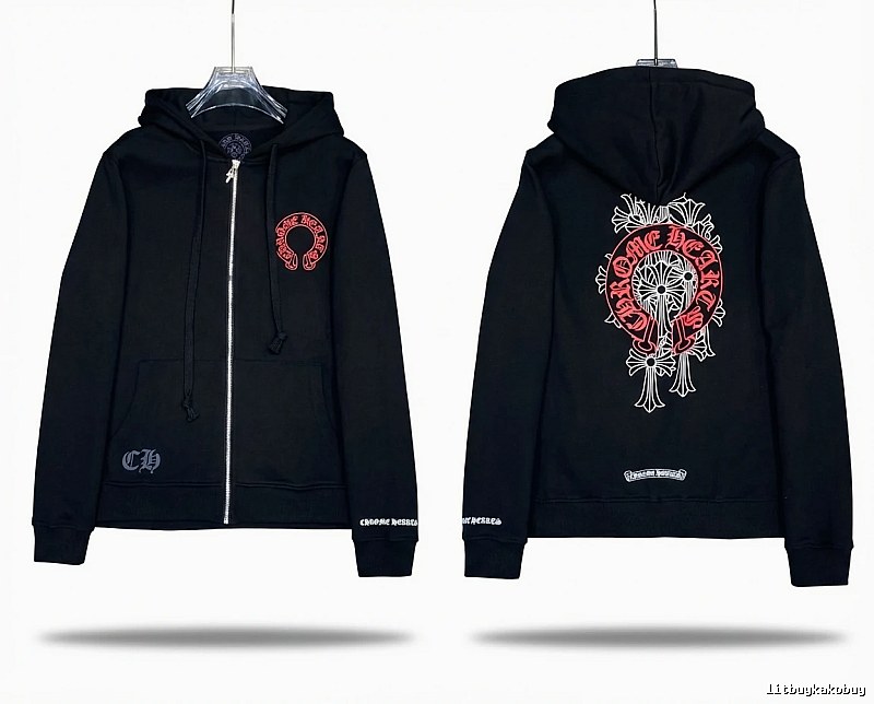 Chrome Hearts Crossed Horseshoe Print Hoodie