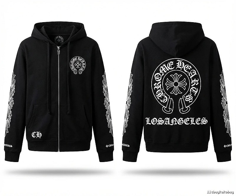 Chrome Hearts dark style black cardigan
