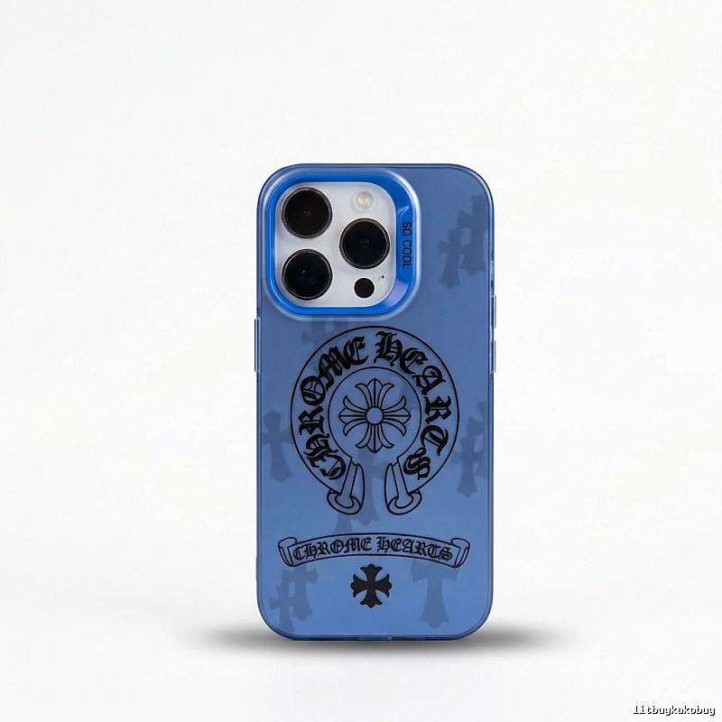 Chrome Hearts Dark Style iPhone Blue Case
