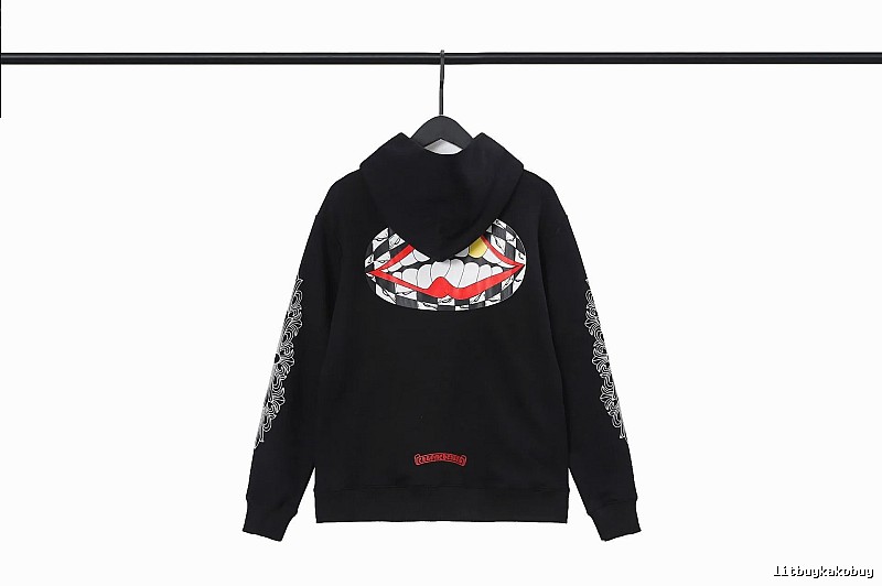 Chrome Hearts Easy Match Cross graphic hoodie Black Blue Cross for Leisure Wear