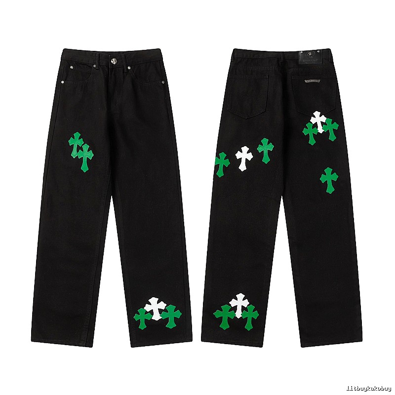 Chrome Hearts Gift Ready Graphic jeans Light Denim Jeans with Fresh Pattern
