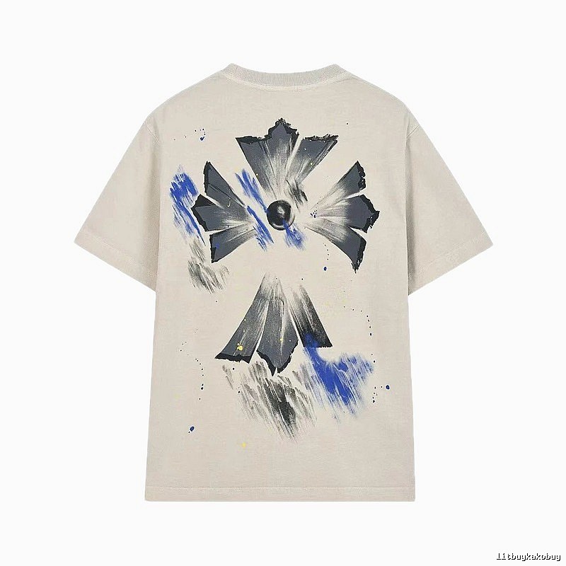 Chrome Hearts Ink-splattered Cross Vintage Off-white T-shirt