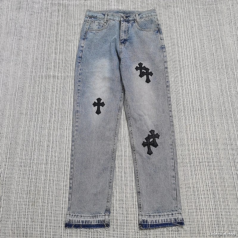 Chrome Hearts Monogram Cross patch jeans White Jeans Black for Layered Styling