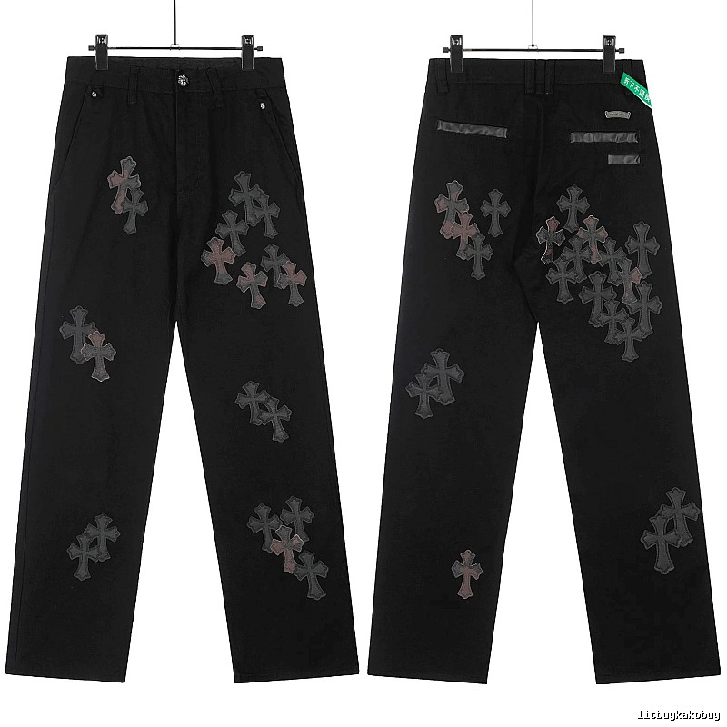 Chrome Hearts Patterned Graphic jeans Light Denim Jeans with Polished Detail
