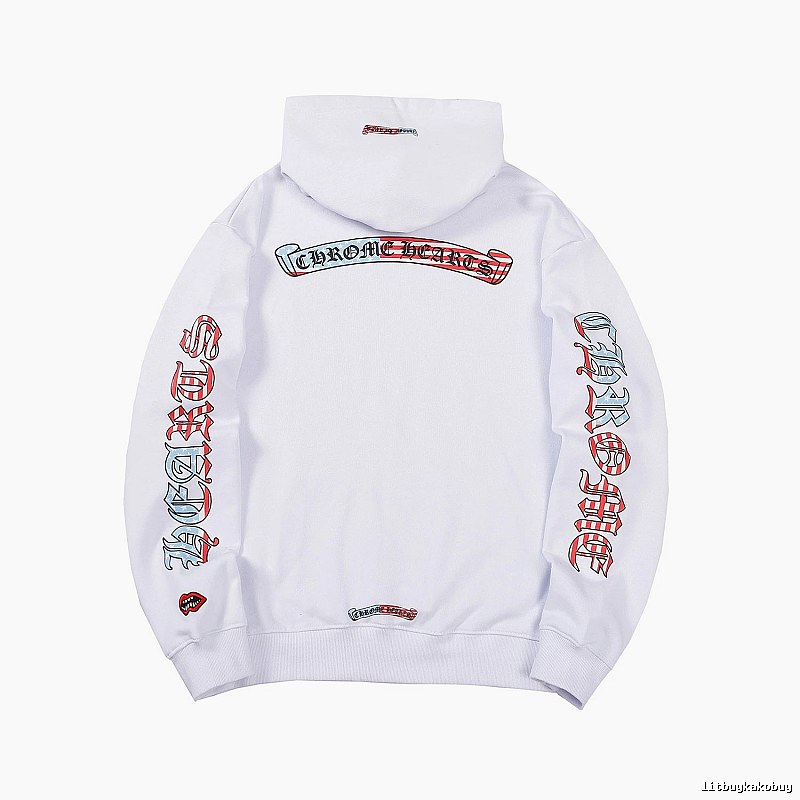Chrome Hearts Premium Style Cross graphic hoodie Black Blue Cross for Resort Outfits