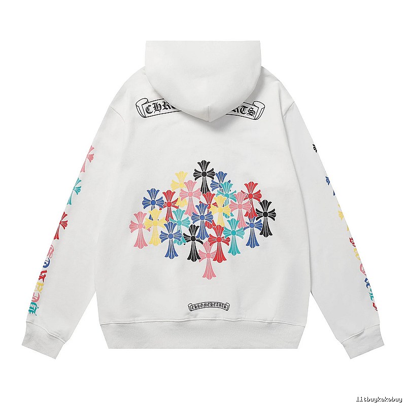 Chrome Hearts Relaxed Cross graphic hoodie Black Blue Cross with Versatile Design