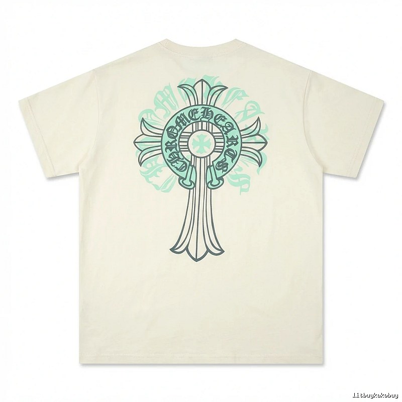 Chrome Hearts retro-style beige T-shirt