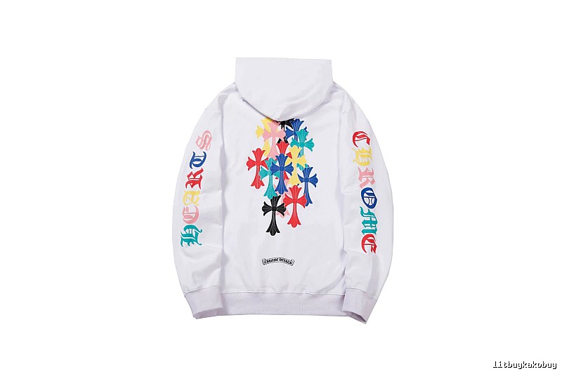 Chrome Hearts Streetwear Cross graphic hoodie Black Blue Cross with Logo Accent
