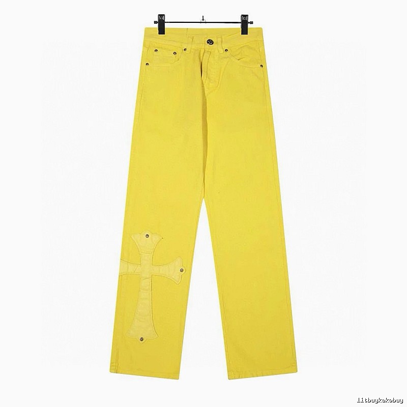 Chrome Hearts Streetwear Graphic jeans Light Denim Jeans with Logo Accent