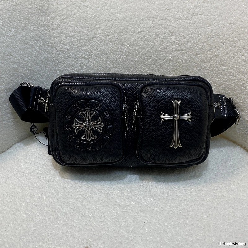 Chrome Hearts Waist Bag with Black Double-pocket Bag for Daily Rotation
