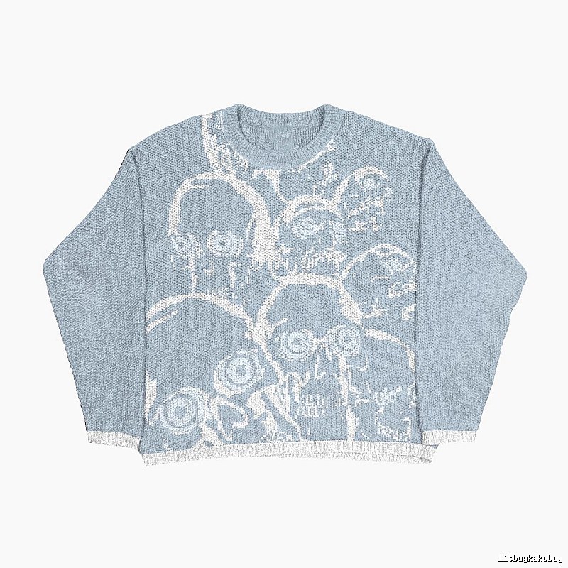 Classic Anime graphic sweater Black Knit Top with Travel-Friendly Style