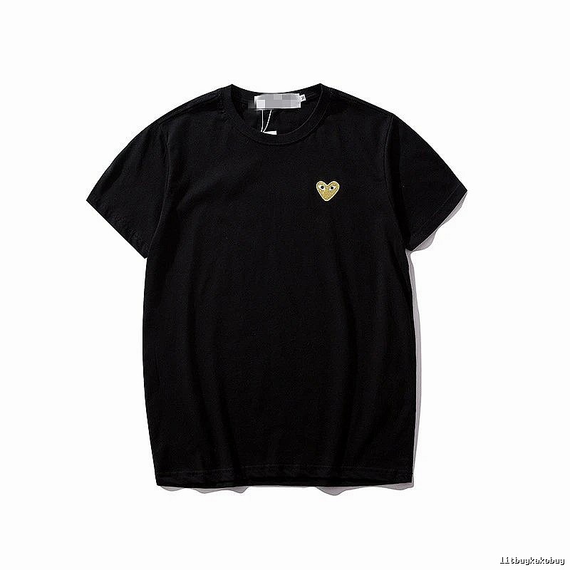 Comme des Garcons PLAY 2021-53 Black Style 2153 Heart Logo T-Shirt Warm Weather