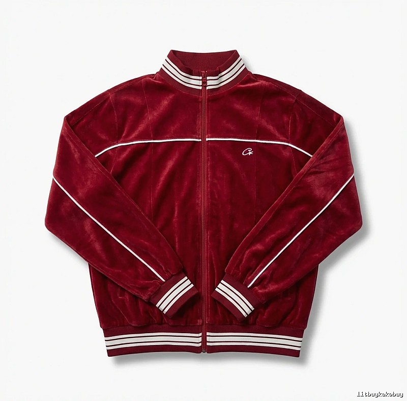 Corteiz retro-style burgundy jacket