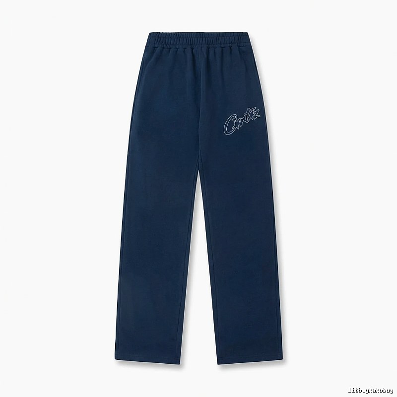 Corteiz simple style dark blue trousers