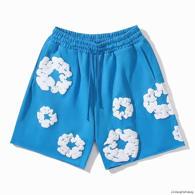 DENIM TEARS Blue and White Retro Shorts